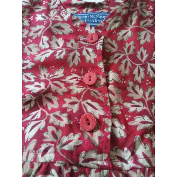 Vintage Norton McNaughton Petites Leafy Floral Print Sleeveless Dress Women's 8 - Picture 5 of 12